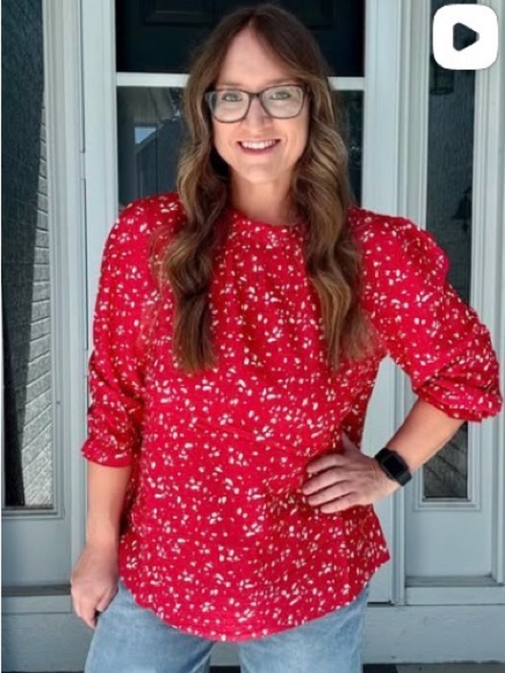 SimpleFun Womens Blouses 3/4 Sleeve Ruffle Neck Printed Business Casual Tops